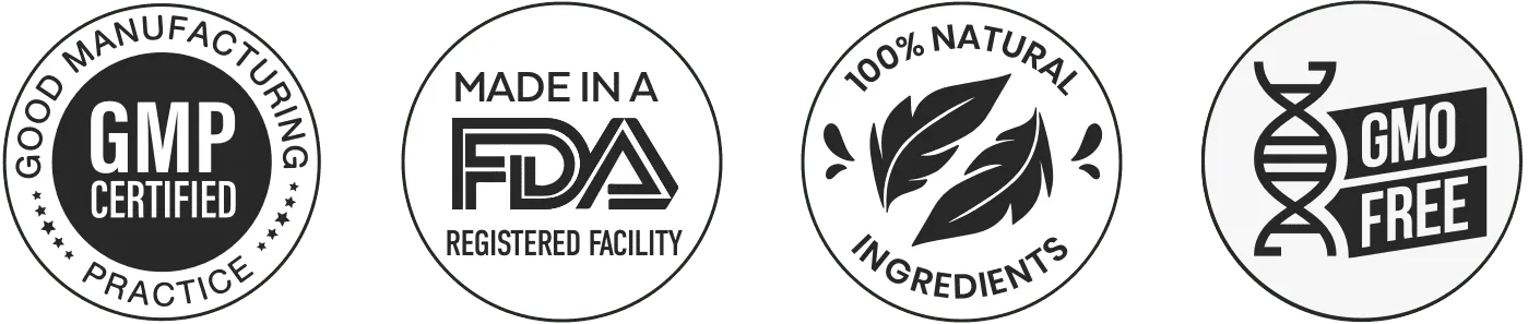 FDA registered facility, GMP certified, made in USA, 100% natural